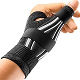 FREETOO Ergonomische Daumenbandage Rechts und Links, Atmungsaktive und Weiche Daumenschiene, Daumenorthese bei Arthrose, Sehnenscheidenentzündung, Schnapdaumen, Damen und Herren, XS, Schwarz/Weiß