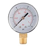 rongweiwang Doppelskala analoger mechanischer Luftkompressor Druckmesser pneumatisches Haushaltsbarometer Vakuummeter Messgerät