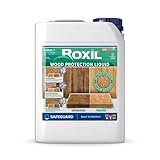 Roxil Holzschutzflüssigkeit (Transparent, 5 L) - Bis zu 10 Jahre Witterungsschutz und Hydrophobierung für Weichholz und gealtetes Hartholz - Geeignet für Holzmöbel, Gartenmöbel