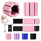 Gewichte für Beine und Arme für Damen Herren Set 2er (je 0,5 kg) - Arm Fuß Gewichtsarmband 1kg Verstellbare Gewichtsmanschetten für Fitness, Yoga, Pilates, Aerobic, Gehen, Schwimmen - Rosa