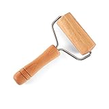 Guanici Nudelholz Pizzaroller Teigroller Kuchenblechroller Holzwaren Eckenroller Antihaftbeschichtung Teigroller Aus Buchenholz für Fondant, Pizza, Kuchen, Nudelteig und Mürbeteig (Einköpfiger,T-Typ)