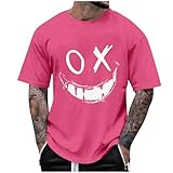 Dyhxuan T-Shirt Herren Sommer Modisches Kurzarm Tshirt Oversize Rundhals Oberteile Lustiges Männer T Shirt Große Größen Freizeitshirt Vielseitig Sommershirt