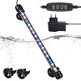 29cm Timer aquarium Lampe, Dimmbar 10 Helligkeitsstufen Aquarium Led Beleuchtung, IP67 Wasserdicht Aquarium Licht Beleuchtung für Aquarien (30-50cm Tank)