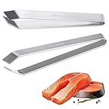 Grätenpinzette, 2 Stück Küchenpinzette,Fischgrätenzange aus Edelstahl,Fischpinzette Flache und Schräge Pinzette zum Entfernen von Fischgräten Hühner und Entenfedern Schweinefedern