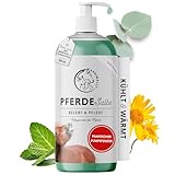 Pumpspender Pferdesalbe 500ml kühlend und wärmend - Pferdebalsam extra stark mit Menthol, Minzöl, Wintergrün & Rosmarin - Gel für Muskeln & Gelenke