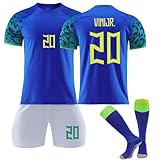 Generisch Brasilien Fußball Trikots Shorts Socken Set für Kinder/Erwachsene, Brasilien Fussball Trikot Jungen Herren Trainingsanzug