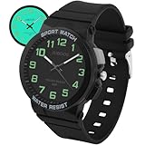 Juboos Armbanduhr Kinder,Kinderuhr Jungen Mädchen Analog Quartz Uhr mit Armbanduhr Licht 50M Wasserdicht Outdoor Sports Jugend Uhr 7-16 (schwarz)
