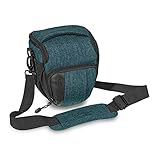 Pedea Kameratasche Fashion für Spiegelreflex DSLR SLR Spiegelreflexkamera Fototasche für DLSM Systemkamera mit Regenschutzhülle für Zubehör und Objektive, Gr. M Petrol