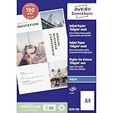 Avery Zweckform Art. 2579-100 Business Inkjet Papier (100 Blatt, 150 g/m², DIN A4, mattes Druckerpapier, einseitig beschichtet, sofort trocken & wischfest, Flyerpapier für Inkjet-Drucker) weiß