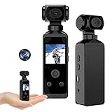 BSLVWG 4K-Action-Kamera, Körperkamera, Ultra-HD, Unterwasser-Sportkamera mit Mikrofon-Clip, 270° drehbar, WLAN, digitale Videokamera, Camcorder, 1,3 LCD-Bildschirm, kleine Videokamera für Sport,