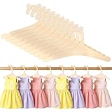 Nogeqi 10 Stück Kinder Kleiderbügel Holz, Kinderbügel Kinderkleiderbügel, Babykleiderbügel aus Buche Bügel mit Rutschfesten Rillen für Babykleidung, Schonend (22,7 cm)