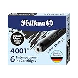 Pelikan Tintenpatrone 4001 brillant, Schwarz, 6 Stück (1er Pack)