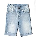 BIENZOE Mädchen Baumwolle Dehnbar Jeans-Shorts Rein Blau 9