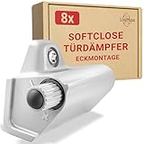 LouMaxx Softclose Türdämpfer 8er Set Möbeltürdämpfer grau – Schranktür Dämpfer – Soft close Türdämpfer Schrank zum Softclose nachrüsten von Schranktüren