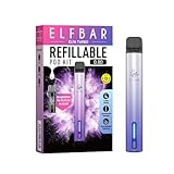 Elfbar Elfa Turbo Pod Kit - kein Liquid enthalten - 550 mAh Akku, USB-C Schnellladung, MTL, 2 Leistungsmodi, Refillable & Prefilled Pods + Lustiger Hookain Sticker (Aurora Purple)