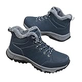 Herren Trekking Wanderschuhe Mode Extra Wide Low Rise Walking Schuhe Knöchel Turnschuhe Outdoor Leichte Klassische Stiefeletten Warme Schneestiefel Männer Sport Camping Kletterschuhe Sneakers, blau,