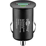 Goobay 45162 Quick Charge USB Port Auto Ladegerät USB Zigarettenanzünder Adapter 12V / 24V Kfz Mini USB Adapter Auto Ladestecker Schnellladegerät 18W