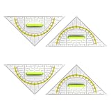 4 Pcs Geodreieck mit Griff - Geodreieck 14cm, Geodreieck Klein, Dreieck Lineal, Geodreieck Grundschule