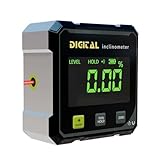 Digitaler Winkelsucher mit Elektronischem Laser - 4-seitige magnetische Winkellehre, Würfelneigungsmesser mit Hintergrundbeleuchtung, Hochpräzises Messwerkzeug für Holzbearbeitung, Tischsäge, Hängend