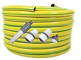 Gartenschlauch 1/2' Zoll 50m Gelb Wasserschlauch Schlauch mit Armaturen : 4-tlg Adapter Set