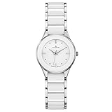 Dugena Damen-Armbanduhr Amica Ceramica, Quarz, Keramik-Edelstahlgehäuse, Mineralglas, Keramik-Edelstahlarmband, Klappschließe, 3 bar