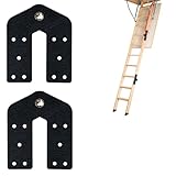 2 Stück Dachbodenleiter-Scharniere zum Herunterziehen, Dachboden, Treppenteile, Dachbodenleiter-Teile, geeignet für die Restaurierung alter Dachbodenleiter, DIY-Leiter (schwarz)