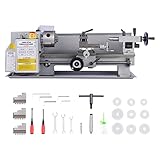 CREWORKS Drehmaschine 550W Metalldrehmaschine 7 x 14 Zoll Tischdrehmaschine 180 x 350MM Drehbank Metall 2250 RPM Mini Drehmaschine für Metallbearbeitung Metal Lathe (7 x 14 Zoll Hellgrau)
