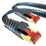 lalasis LAN Kabel, Cat 8 1M 40Gbps Netzwerkkabel Ethernet Kabel 2000MHz Hochgeschwindigkeits S/FTP RJ45 POE LAN Gigabit Nylon Netzwerkkabel für Router Modem Computer Switch PS5 PS4 Smart TV Laptop