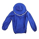Imker Protective Veil Jacket Bee Anzug ultradünner atmungsaktives Versorgung (Blau)