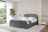 ALTDECOR Polsterbett mit Bettkasten und Lattenrost, Bett mit Kopfteil, Boxbett ohne Matratze, Doppelbett mit Stauraum - LERAY-Z - 120x200 Dunkelgrau