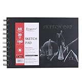 Durdiiy A5 Skizzenbuch, 160 g/m² Dickes Papier, spiralgebundenes Skizzenblock, Skizzenbuch für Künstler, Sketchbook für Kinder Erwachsene und Profis für Zeichnungen und Skizzen