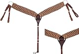 Jeereal Western-Pferde-Brusthalsband, Acryl-Baumwoll- und Wollmischung, Strang, Arbeitshalsband, schweres geöltes Geschirr, Leder