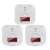 Tragbarer Kohlenmonoxid -Detektor, batteriebetriebener CO -Detektor mit LCD -Digitalanzeige Kohlenmonoxid Alarm für Haus Kitchen Restaurant Hotel Büroreisen (3 Packung)