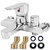 Badewannenarmatur Wannenarmatur, Mischbatterie Badewanne, Einhebel Badewanne Wasserhahn, 1/2 Zoll Brauseabgang und Wannenfüll, Chrom Aufputz Wasserhahn für Dusche und Wanne