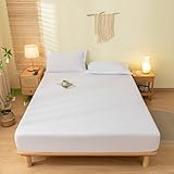 LSZHBSL Jersey spannbettlaken 180 x 200 + 30 cm Voll atmungsaktiver Bettlaken Winter Warm Spannbetttuch für Boxspringbett Topper Matratze bis 30 cm Hohe