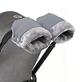 NICEWAT Handwärmer Kinderwagen, Wasserdicht und Winddicht Handmuff für Kinderwagen, Universalgröße Stroller Handmuff mit Warme Plüschmaterial Fleece für alle Kinderwagen Buggy