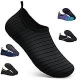 WateLves Wasserschuhe für Damen Herren Kinder Unisex Badeschuhe Schwimmschuhe Strandschuhe Schnelltrockend Aquaschuhe Surfschuhe Barfuss Schuhe Tw Schwarz 42/43 EU