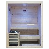 HORI® Moderne Sauna Heimsauna inkl. Ofen & Saunasteine | 4,5 kW Ofen I 2-3 Personen
