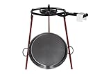 COFAN Paella-Pfanne, Edelstahl, Ständer und Stativ, Brenner, grau, 46. cm