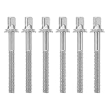 TOGEVAL 6 Stück Trommelschrauben mit Unterlegscheiben Kurze Spannschrauben für Jazz Schlagzeug Präzise Standardmaße Einfache Montage Geeignet für Snare und Percussion Instrumente