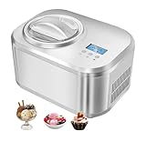 Automatische Eismaschine mit eingebautem Kompressor, macht hausgemachtes Eis, Sorbet, gefrorenen Joghurt und mehr, einfach zu bedienendes LCD-Display