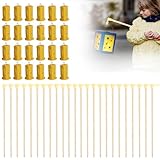 Laternenstab mit LED, 24 Laternenstab und 24 Mini LED Lichter Beleuchtung, Mini LEDLichter Beleuchtung, 27cm Laternenstab, Kinder für Papierlaterne, St Martin Halloween Kinder für Laternen Zubehör