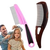 Schuppenkamm Läusekamm, aus Edelstahl, Schuppen/Schmutzentfernung, Einfache Reinigung, für Pflegen und Entfernen von Schuppen Oder LäusenLäuse, Geeignet für Männer und Frauen