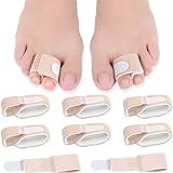 AFCJLTO 8er Set Hammerzehen-Spreizer, Korrektoren & Schiene, Zehen-Bandagen zur Therapie von Hammerzehen, gebrochenen, krummen & überlappenden Zehen,