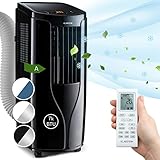 Klarstein Klimaanlage, 4-in-1 Klimagerät, Luftentfeuchter, Ventilator & Nachtmodus, Mobile Klimaanlage mit Abluftschlauch, Leiser Air Conditioner, Wohnung Klimaanlage, 16-30°C, 7000 BTU, Schwarz
