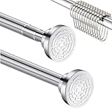 Duschstange ohne Bohren mit Duschringe, 60-100cm Multifunktionale Gardinenstange Teleskopstange Duschvorhangstange Spannstange Klemmstange für Bad, Fenster und Balkon