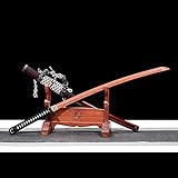 SAHROO Handgemachtes hölzernes Samurai-Schwert mit Scheide, natürliches Rosenholz Katana, 104cm Bokken für Display, Cosplay Collection und Kendo Training