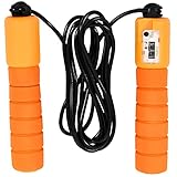 PRIZOM Multi Funktions Sport Schwamm Zählen Spring Seil Professionelle Elektronische Zählen Spring Seil Muster Spring Seil Fitness Geeignet Für Außen, Heim Fitness Geräte Orange