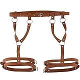 YOWGBVWC Damen-Harness-Strumpfgürtel aus Leder – sexy Body-Dessous mit Oberschenkel-Hosenträgern für den Gothic-Stil, verstellbar und bequem für den Alltag