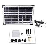 LOCADENCE Solar Brunnenpumpe, 9 V, 10 W, 3 Düsen, Verschiedene Strömungsmuster, Keine Batterien, Strom Erforderlich, Wasserpumpe für Vogelbad, Garten, Hinterhof, Pool, Aquarium